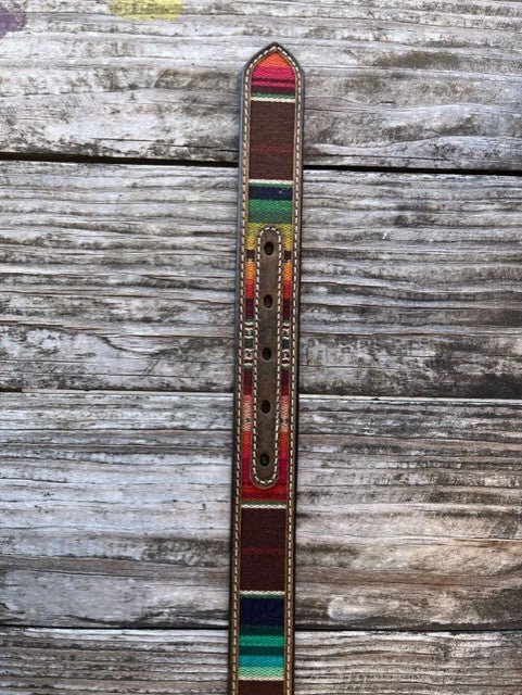 Kid's Serape Leather Belt with Etched Buckle - N4440797 - Blair's Western Wear Marble Falls, TX