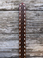 Kids Tooled Leather Belt With Buckle in Brown & White - N4436208 - Blair's Western Wear Marble Falls, TX