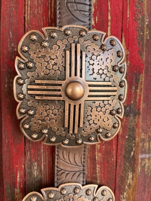 Ladies Oversized Concho Belt in Copper - DA3668 - BLAIR'S WESTERN WEAR MARBLE FALLS, TX