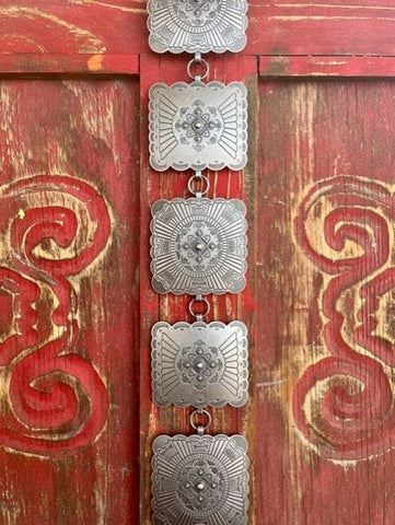 Ladies Oversized Square Aztec Concho Belt