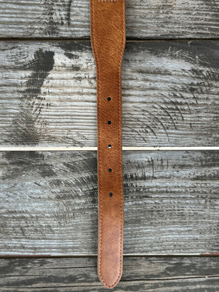 Ladies Silver Scalloped Concho Belt with Turquoise Stone