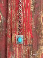 Ladies Turquoise Stone Square Concho Belt