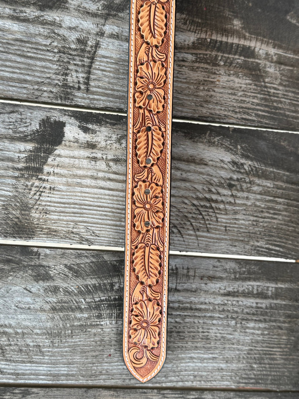 Ladies Turquoise Suede & Tooled Leather Belt