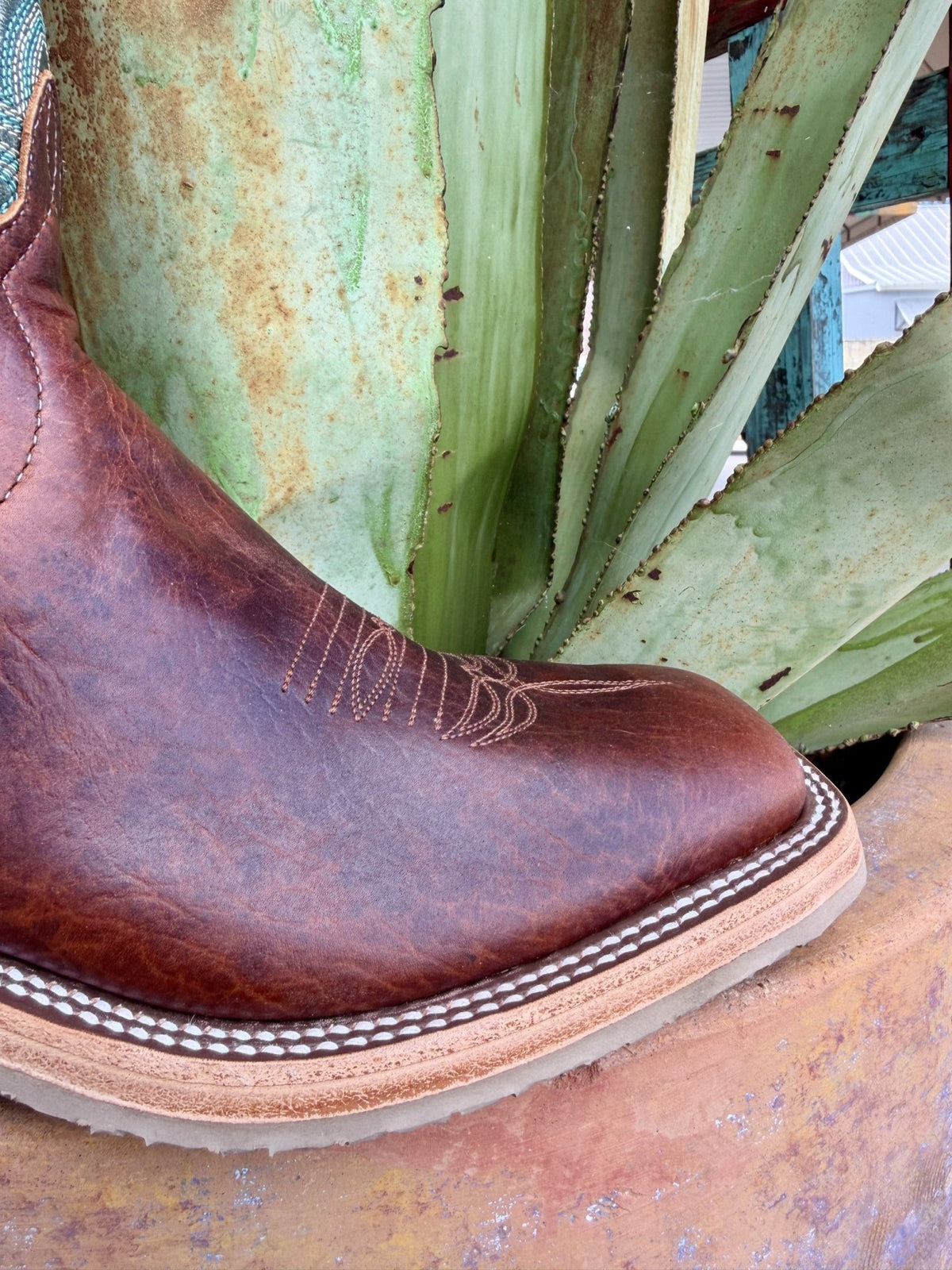 Men's Anderson Bean Brown Bison Square Toe Western Boots