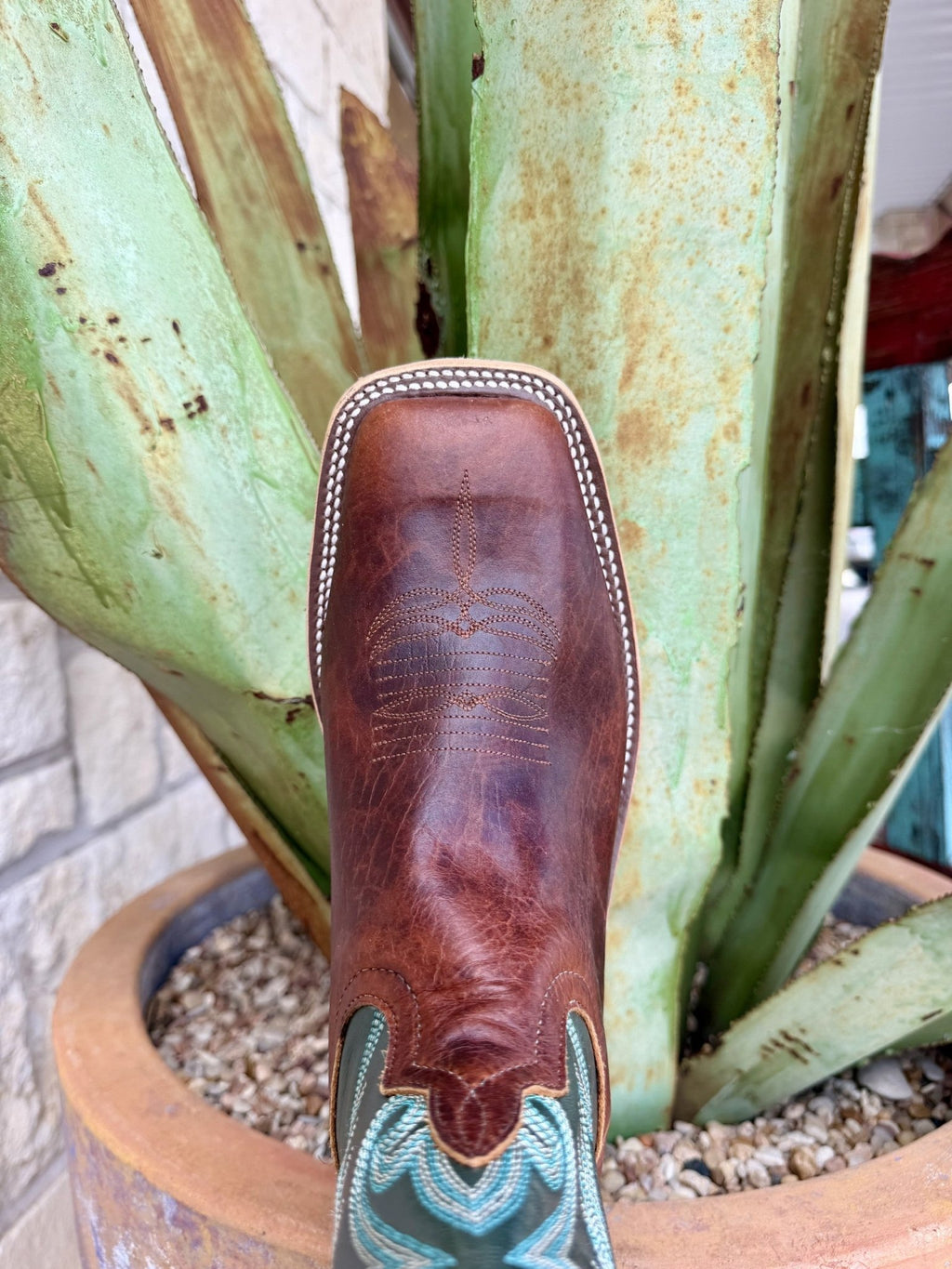 Men's Anderson Bean Brown Bison Square Toe Western Boots