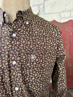 Men's Ariat Chocolate & Tan Paisley Long Sleeve Shirt