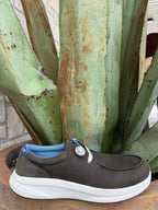 Men’s dark brown Ariat waterproof leather casual shoe with elastic laces and moc-toe profile — Blair’s Western Wear Marble Falls TX