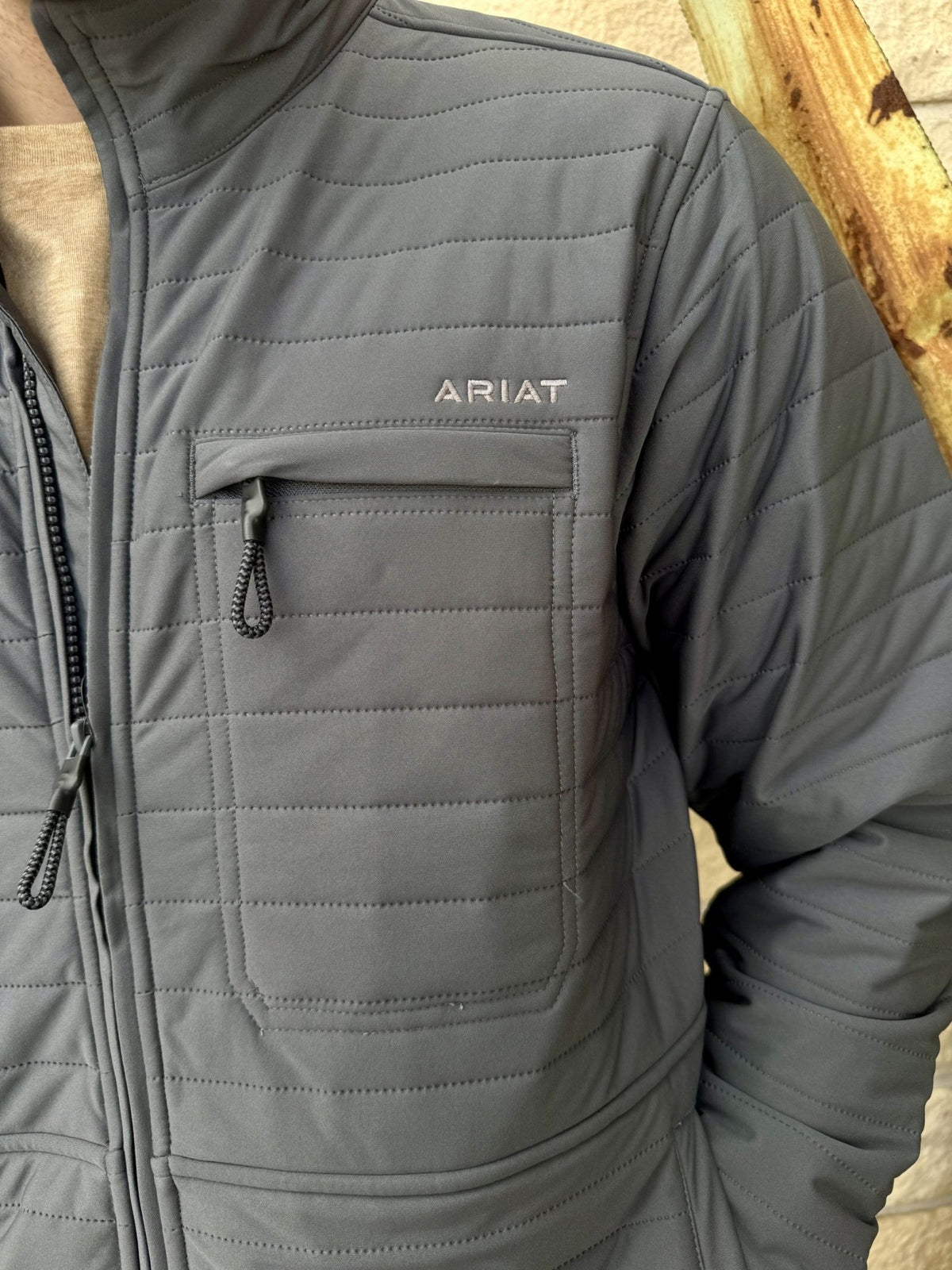 Men's Ariat Gray Iron Gate Wylie Zip-Front Jacket