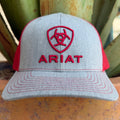 Men's Ariat Gray with Red Logo Cap