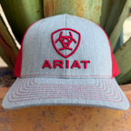 Men's Ariat Gray with Red Logo Cap