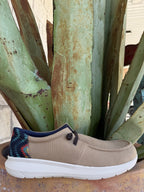 Men's Ariat Light Tan Blue Southwest-Inspired Hilo Slip-On Shoe