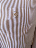 Men's Ariat Tan/White Striped Long Sleeve - 10052377 - BLAIR'S Western Wear 