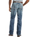 Men's relaxed fit bootcut jean in distressed 100% cotton denim with embroidered rear pockets and five-pocket styling — Blair's Western Wear Marble Falls TX