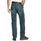 Men's relaxed fit bootcut jean in medium wash 100% cotton denim with low rise, deep pockets, and knife pocket — Blair's Western Wear Marble Falls TX