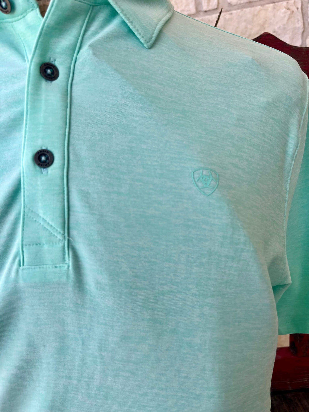 Men's Ariat Mint Heather Performance Polo Shirt
