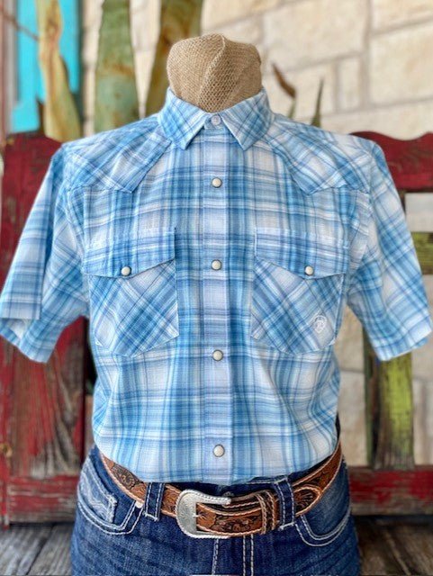 Men's Ariat Plaid Snap Short Sleeve Shirt