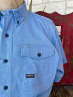 Men's Ariat Rebar VentTEK Blue Short Sleeve Shirt