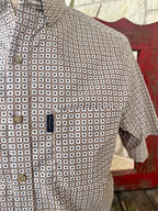 Men's Ariat Tan Slim Fit Short Sleeve Shirt