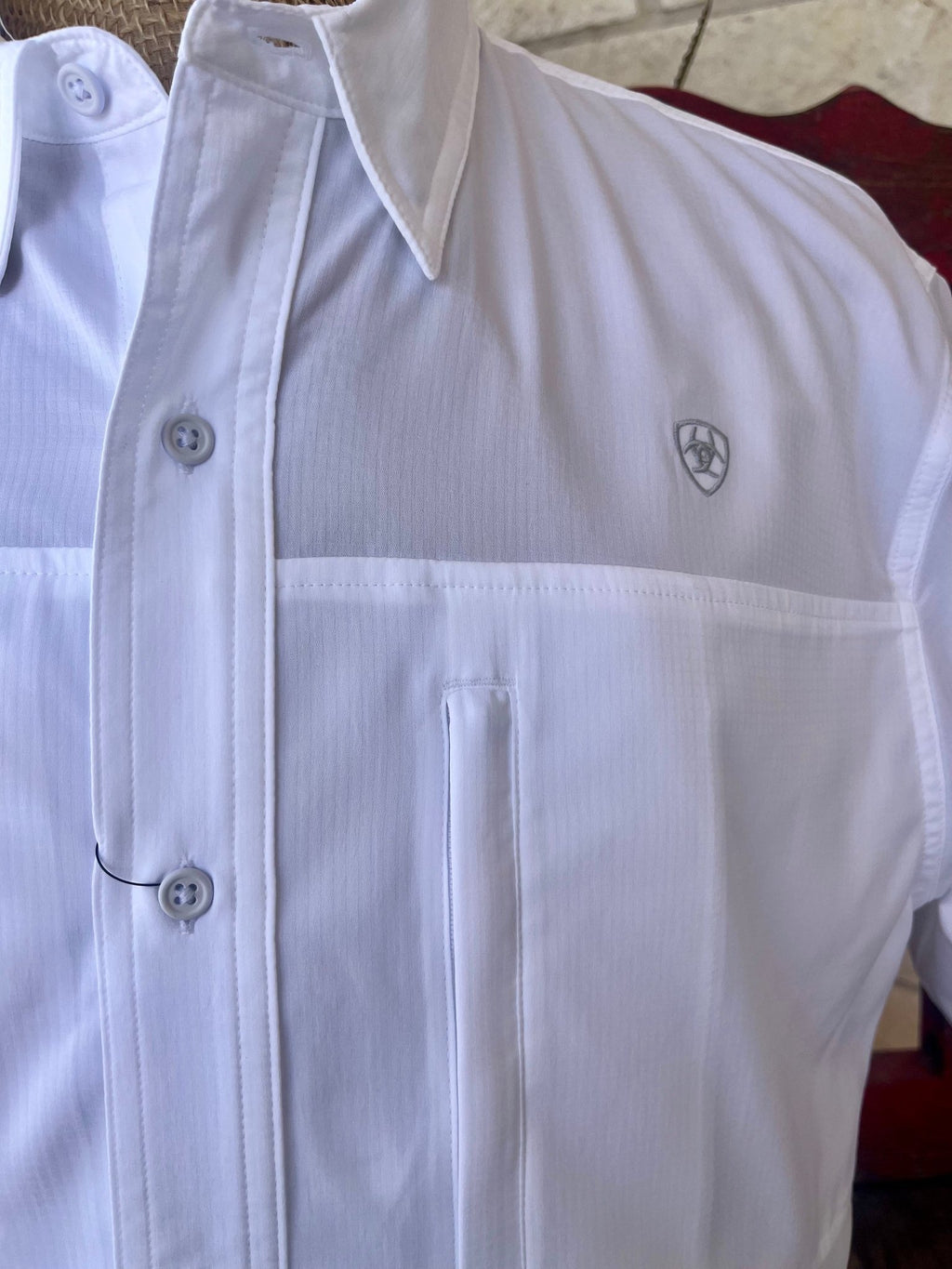 Men's Ariat White VentTEK Classic Short Sleeve Shirt