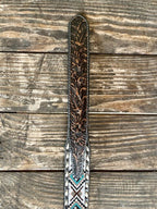 Men's Aztec Beaded Tooled Leather Belt