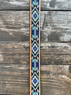 Men's Aztec Beaded Tooled Leather Belt