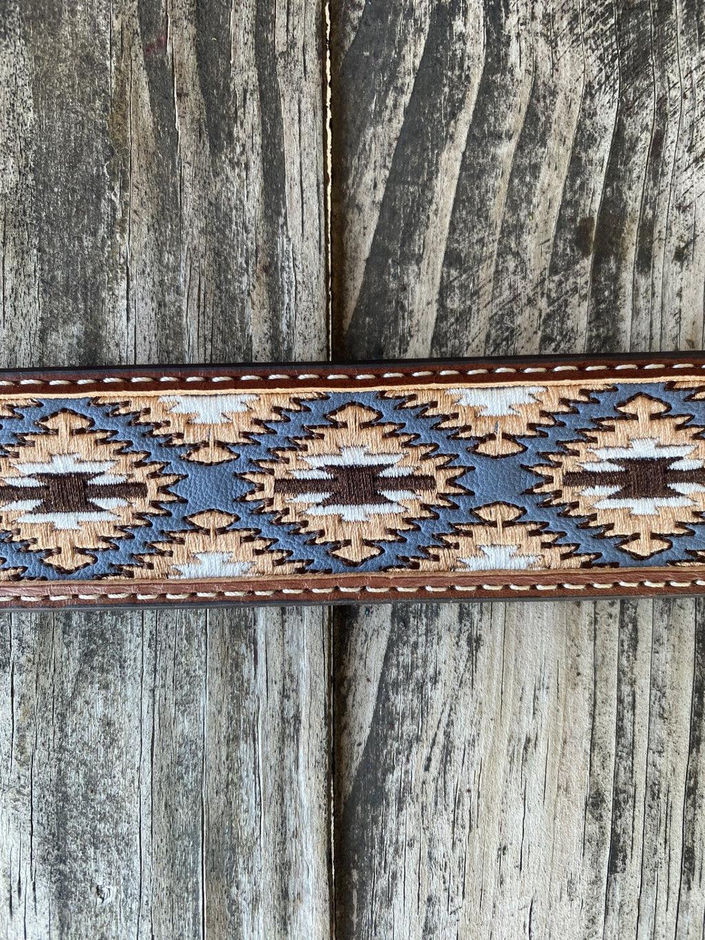 Men's Aztec Embroidered Dress Belt