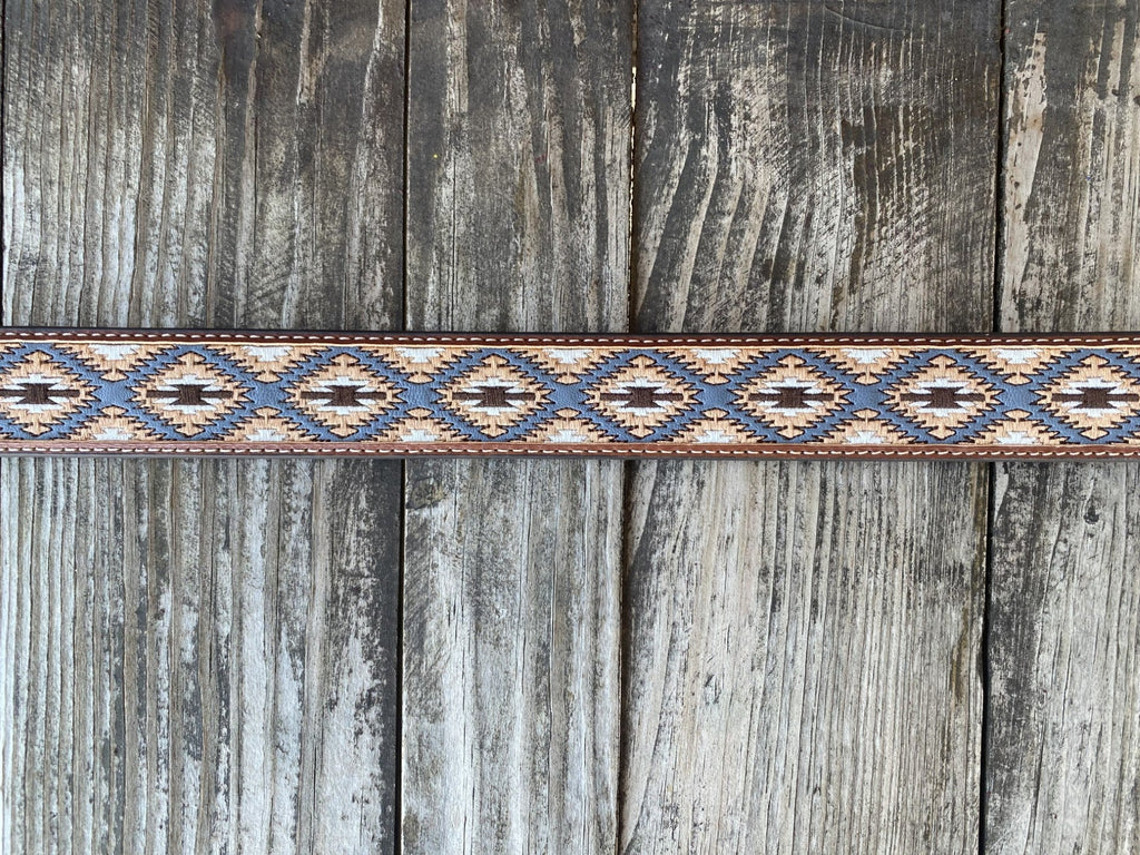 Men's Aztec Embroidered Dress Belt