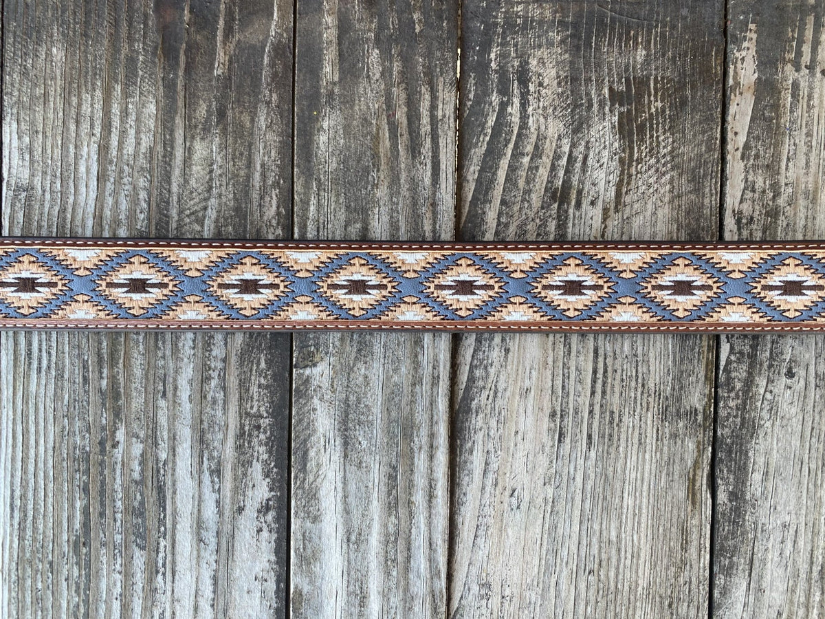 Men's Aztec Embroidered Dress Belt