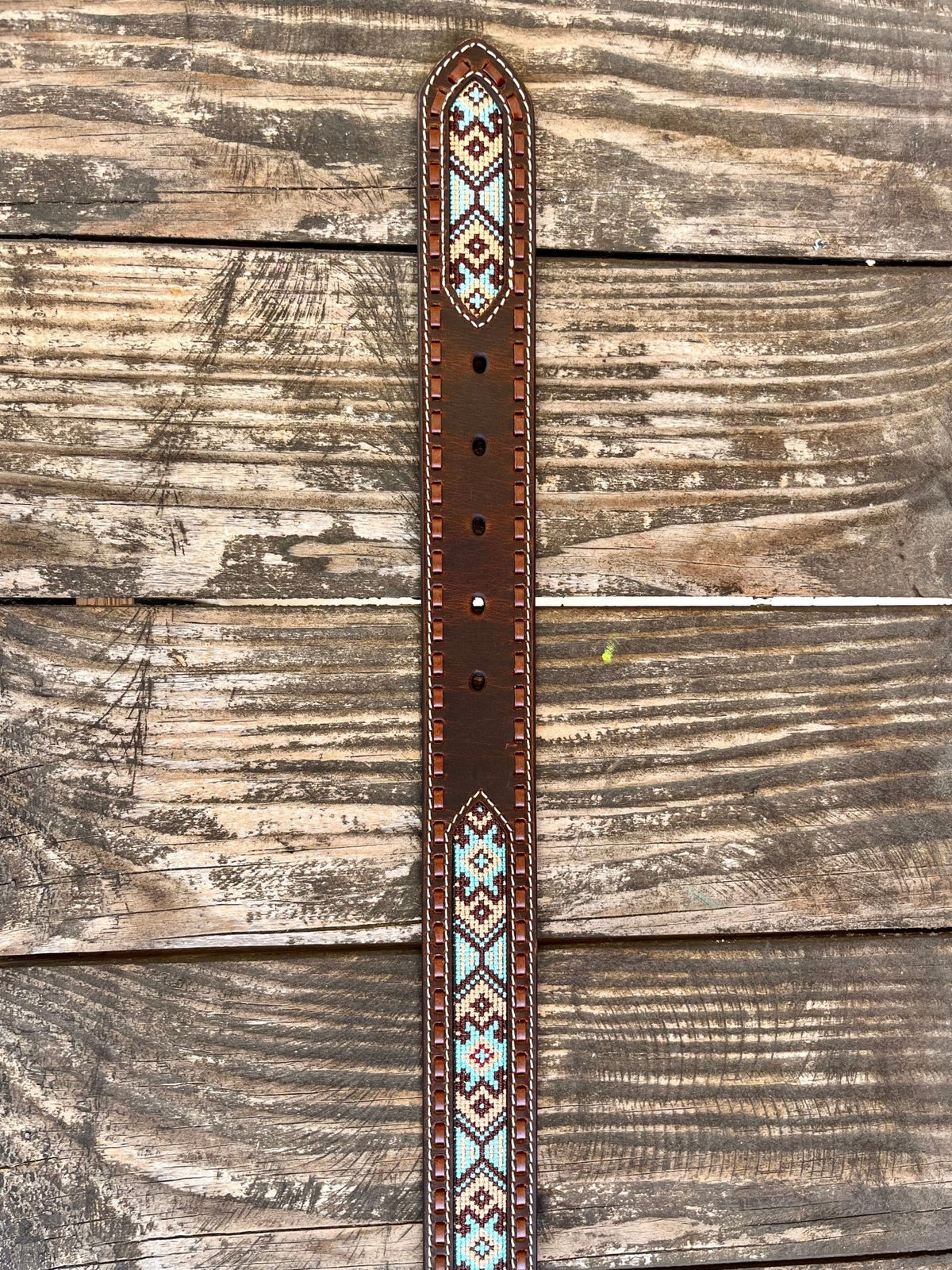 Men's Aztec Embroidered Inlay Belt
