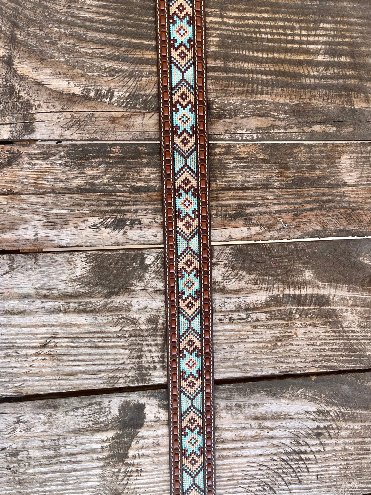 Men's Aztec Embroidered Inlay Belt