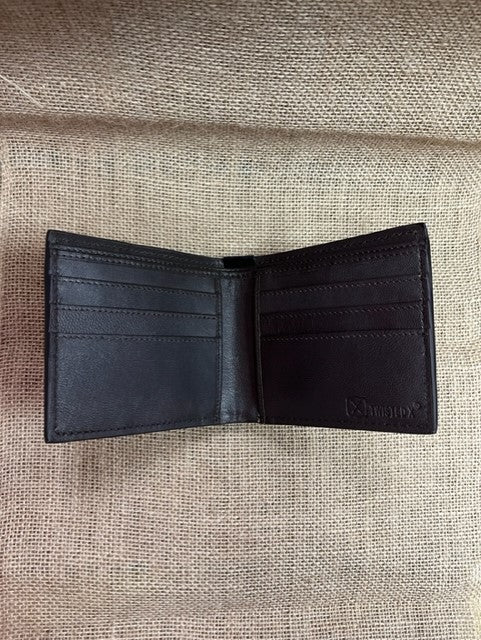 Men's Aztec-Inspired Beaded Basketweave Tooled Bifold Wallet