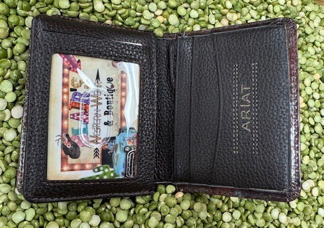 Men's Aztec-Inspired Embossed Leather Bifold Wallet