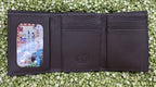 Men's Aztec-Inspired Serape Inset Basketweave Trifold Wallet