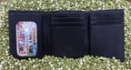 Men's Aztec-Inspired Serape Inset Basketweave Trifold Wallet