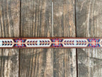 Men's Aztec Woven Basket Weave Tooled Leather Belt