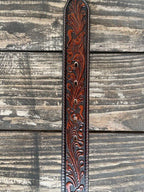 Men's Aztec Woven Tooled Leather Belt