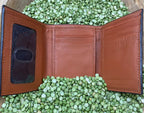 Men's Basket Weave Aztec-Inspired Beaded Trifold Wallet