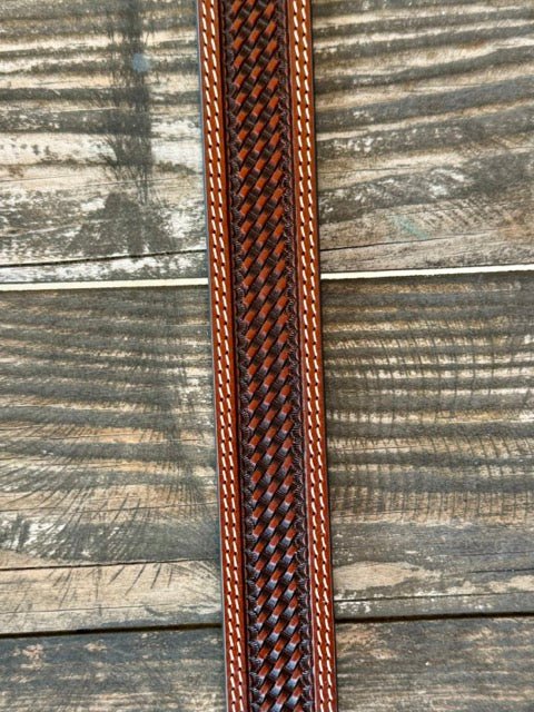 Men's Basketweave Leather Belt