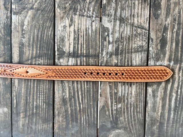 Men's Basketweave Leather Belt