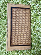 Men's Basketweave Leather Checkbook Wallet