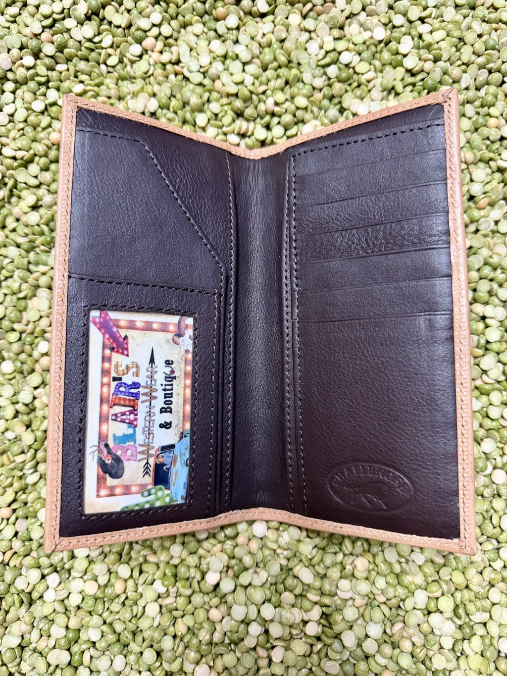 Men's Basketweave Leather Checkbook Wallet