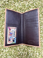 Men's Basketweave Leather Checkbook Wallet