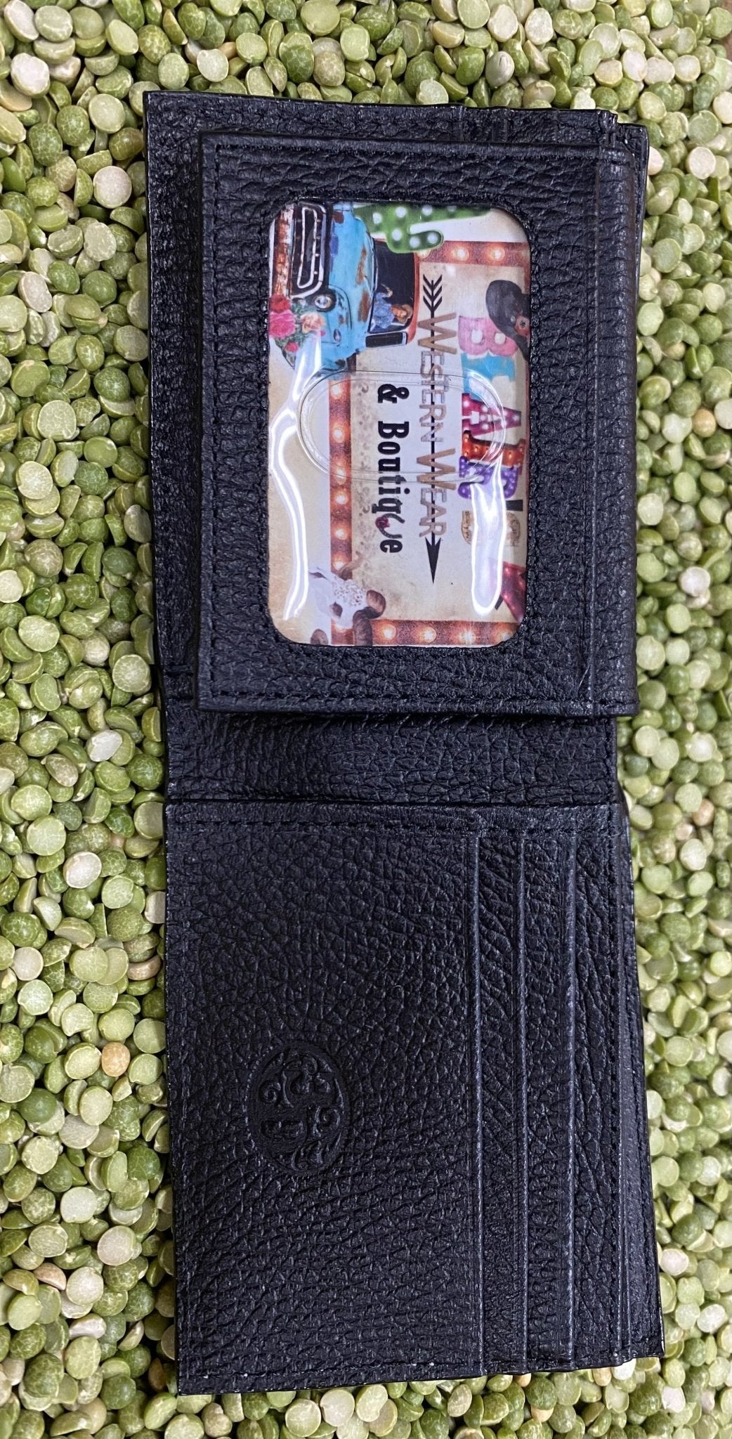 Men's Bifold Aztec-Inspired Serape Inset Basketweave Wallet