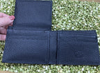 Men's Bifold Aztec-Inspired Serape Inset Basketweave Wallet