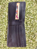 Men's Bifold Basketweave Tooled Aztec-Inspired Beadwork Leather Wallet
