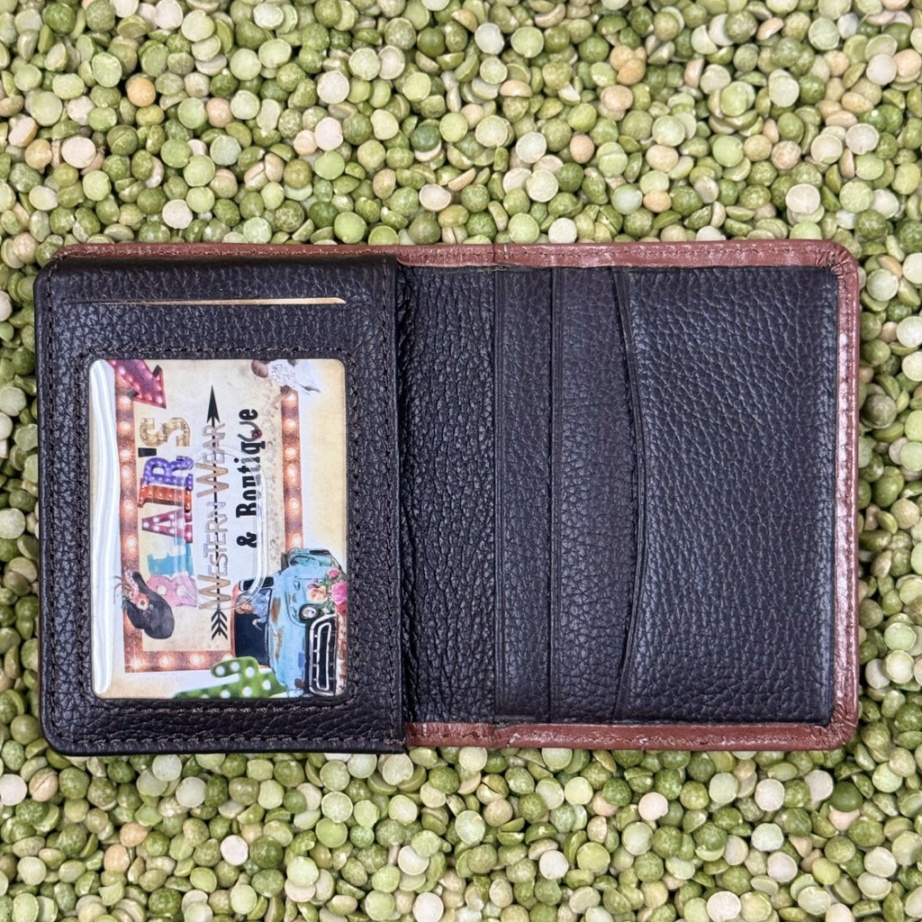 Men's Bifold M&F Smooth Leather Whip Stitch Flip Wallet