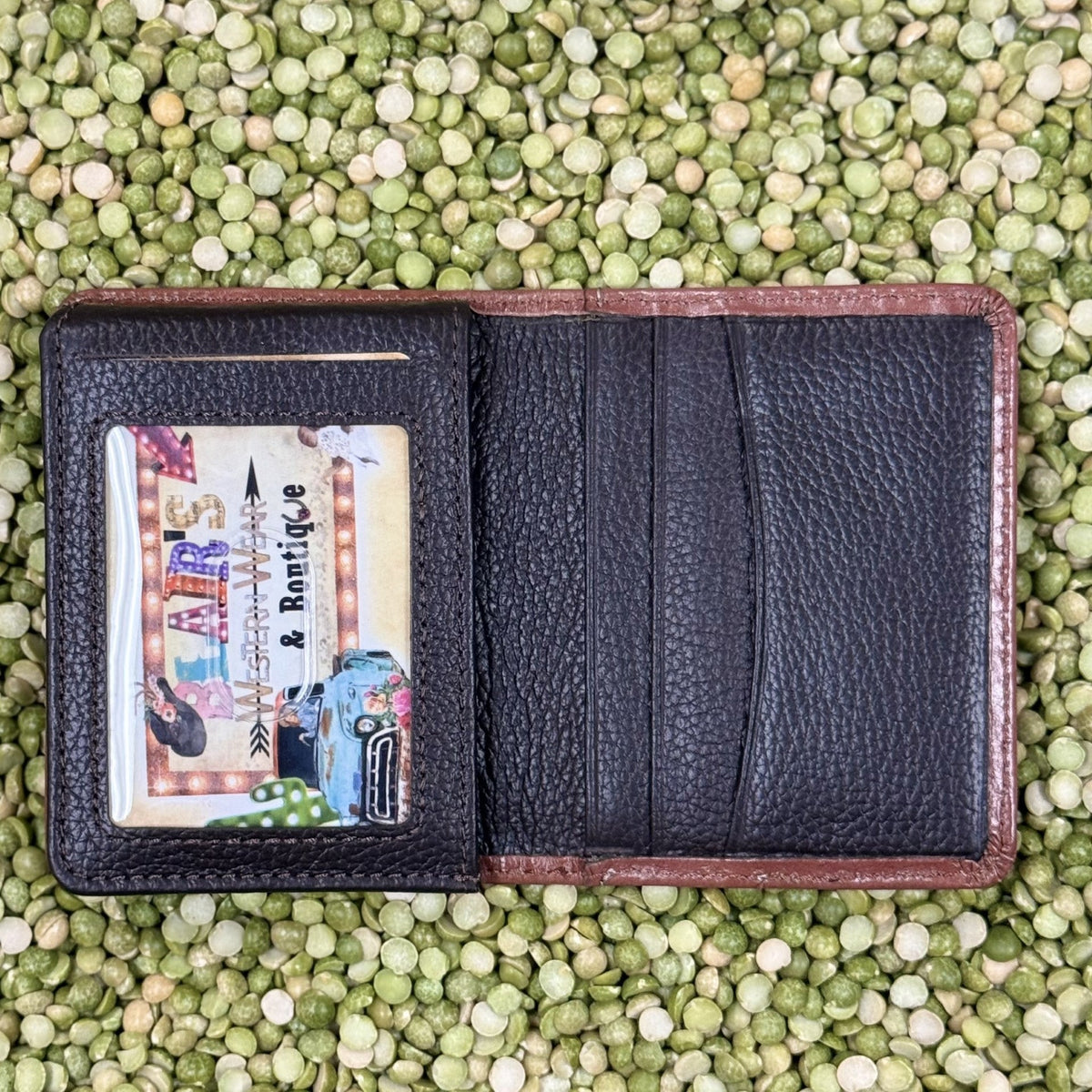 Men's Bifold M&F Smooth Leather Whip Stitch Flip Wallet