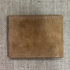Men's Bifold Roughout Tooled Overlay Rawhide Stitch Wallet