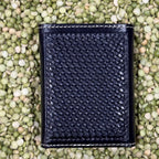 Men's Black Basketweave Praying Cowboy Concho Trifold Wallet
