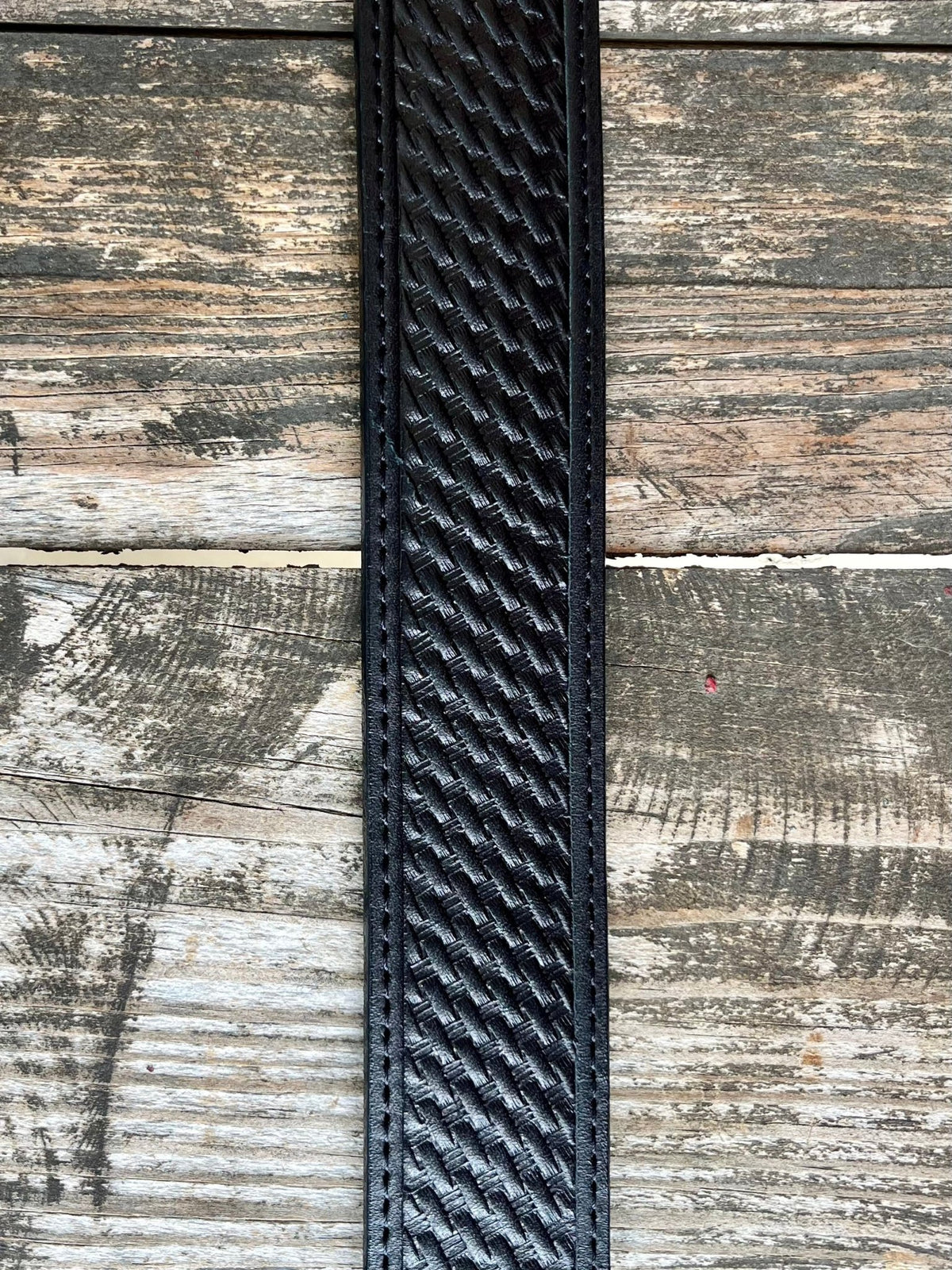 Men's Black Basketweave Ranger Belt